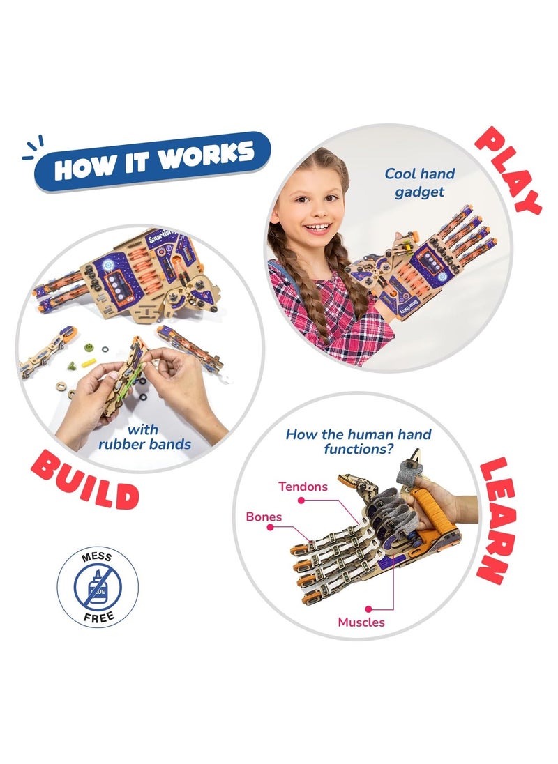 Smartivity Mechanical Hand Set Educational DIY Toy, Blue/beige