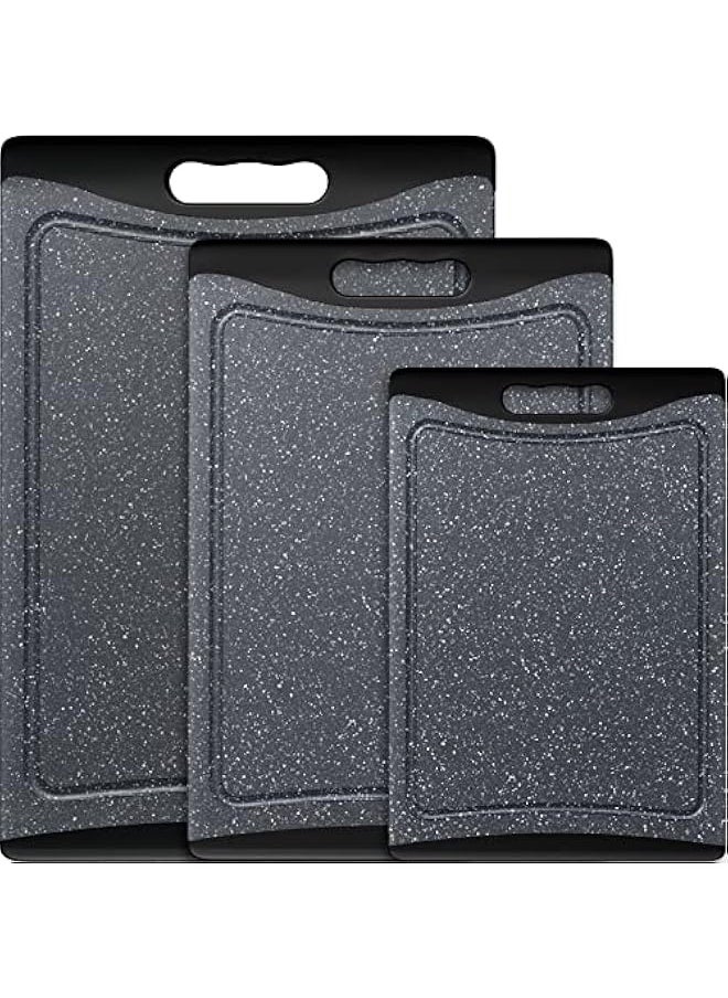 Extra Large Cutting Boards, Plastic Cutting Boards for Kitchen (Set of 3), Dark Grey