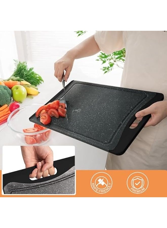 Extra Large Cutting Boards, Plastic Cutting Boards for Kitchen (Set of 3), Dark Grey