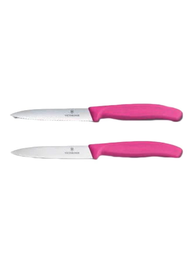 Pack Of 2 Swiss Classic Paring Knife Pink/Silver 10centimeter