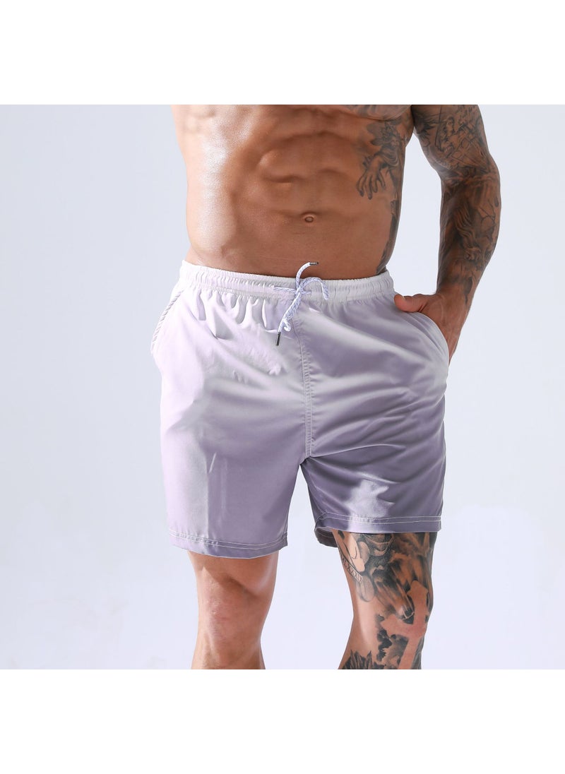 Mens Gradient Print Sports Shorts Oversized Swim Trunks Gradient purple