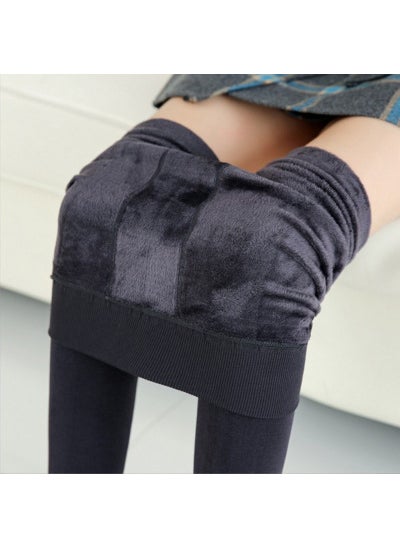 Fleece-Lined Leggings for Women Winter Warmth 300g FootedGray Gray