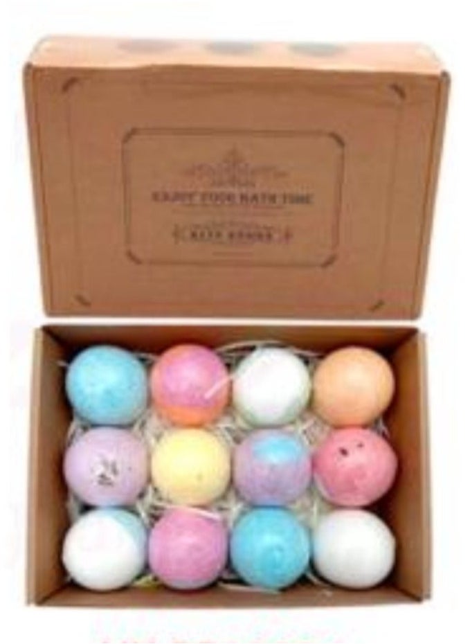 12Pcs Bath Bombs Gift Set for Women & Kids,Organic Bubble Bath Bombs with 12Scents,Gift Set for Women,Kids