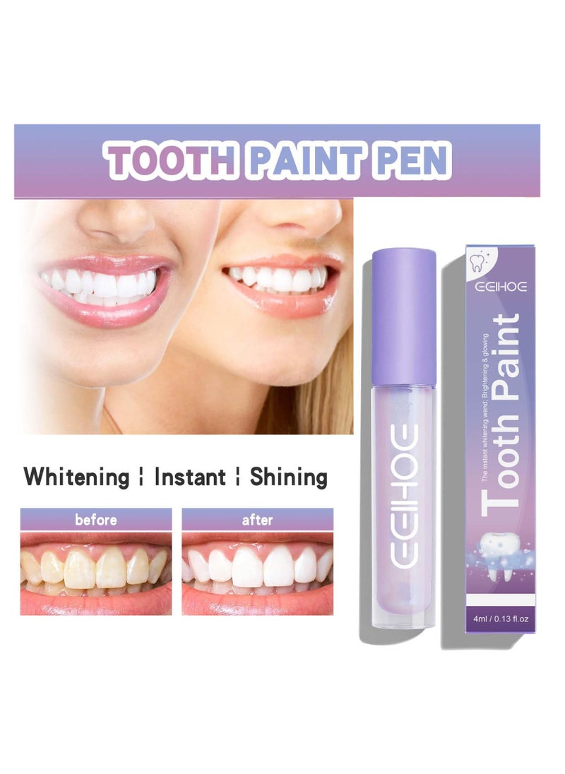 Tooth Gloss, 2 Pcs Purple Teeth Whitening, Tooth Stain Removal, for Tooth Stain Removal, Instant Gloss Results, Fast Removes Years of Stains