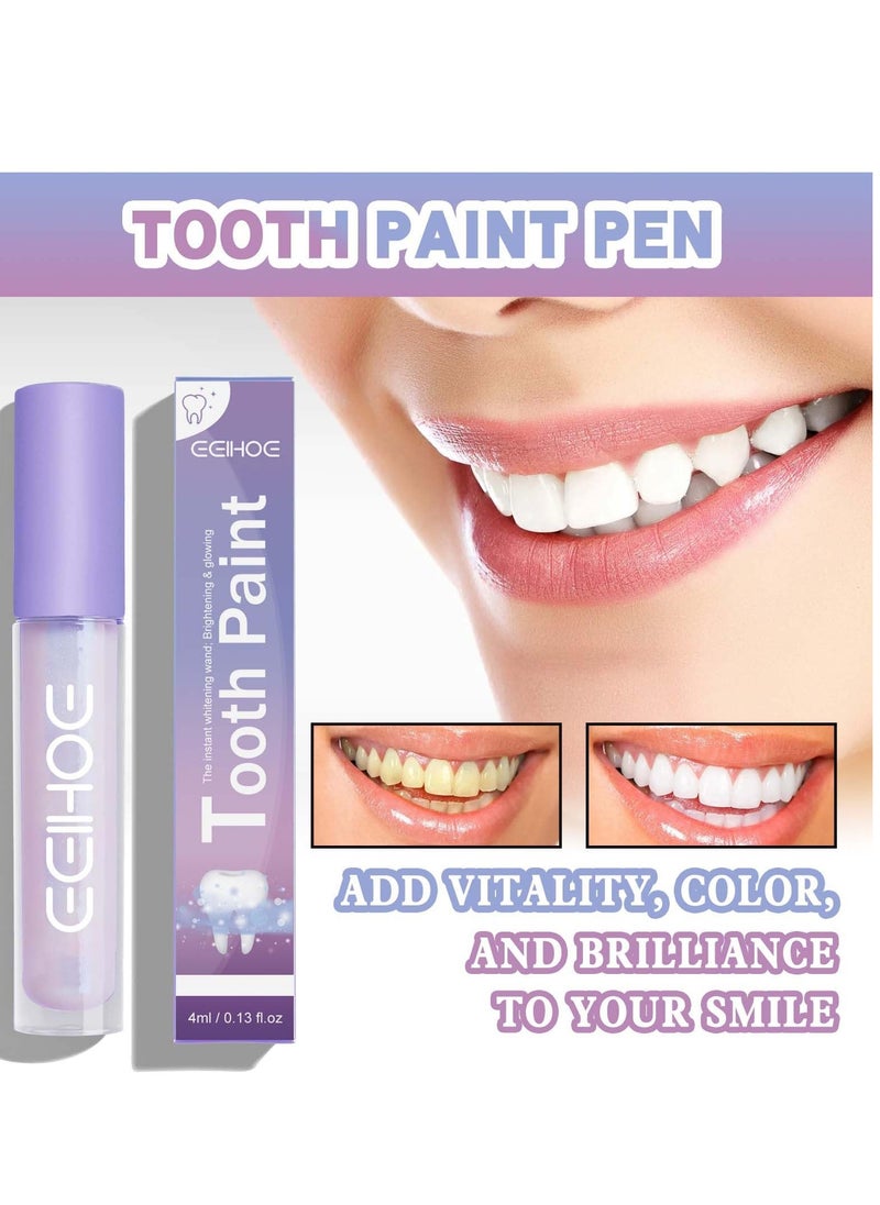 Tooth Gloss, 2 Pcs Purple Teeth Whitening, Tooth Stain Removal, for Tooth Stain Removal, Instant Gloss Results, Fast Removes Years of Stains