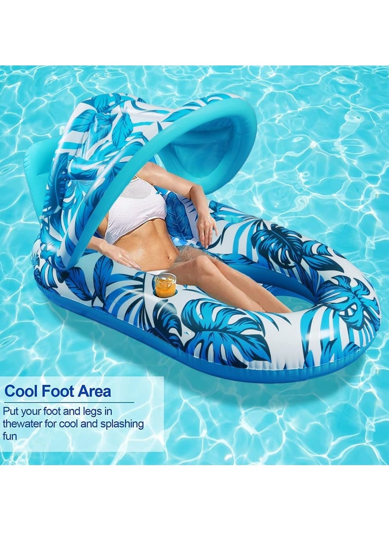 Inflatable Floating Water Hammock, PVC, Foldable, Striped, Adult Lounger Chair, Pool Float Bed