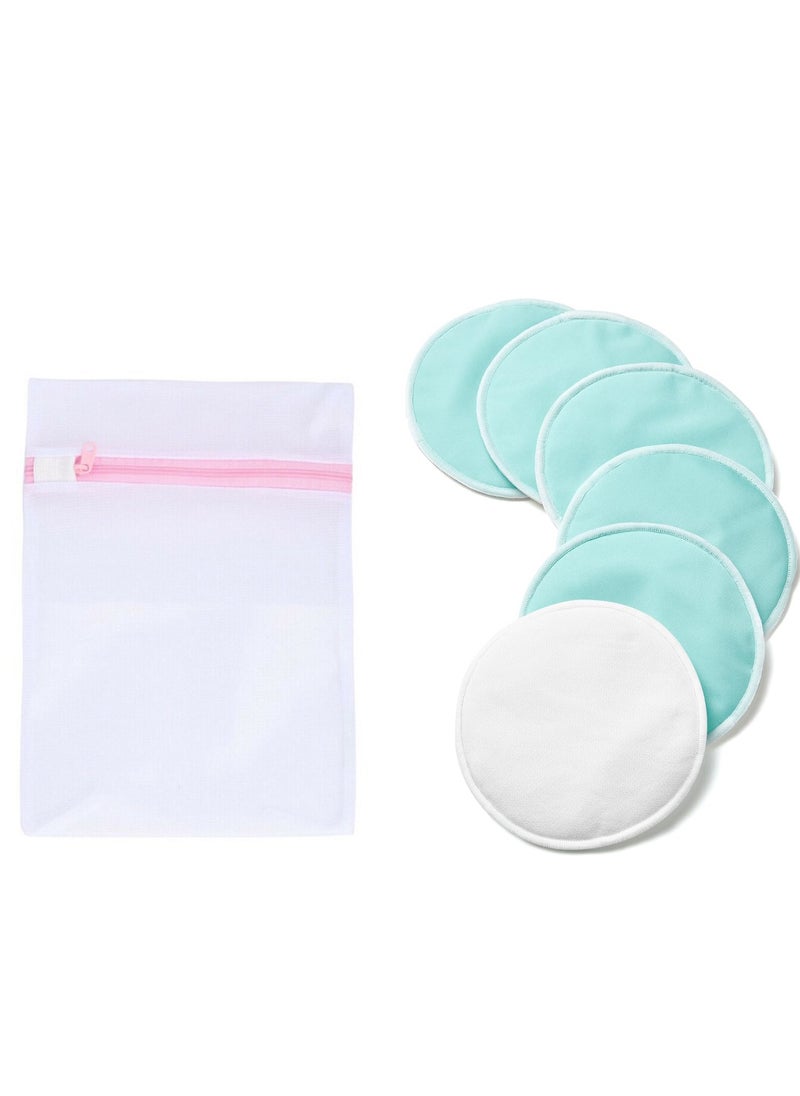 Reusable Nursing Pads, Innovative Use of One-Way Moisture Wicking Fabric and 4 Washable Layers, Super Absorbent and Large Capacity, 6 Pack + Storage Bag