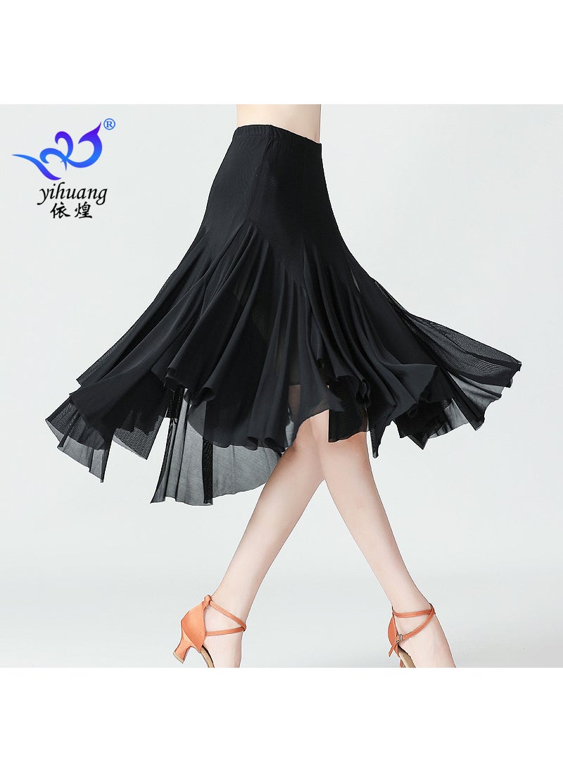 New Mesh Midi Skirt Dance Practice Performance Black