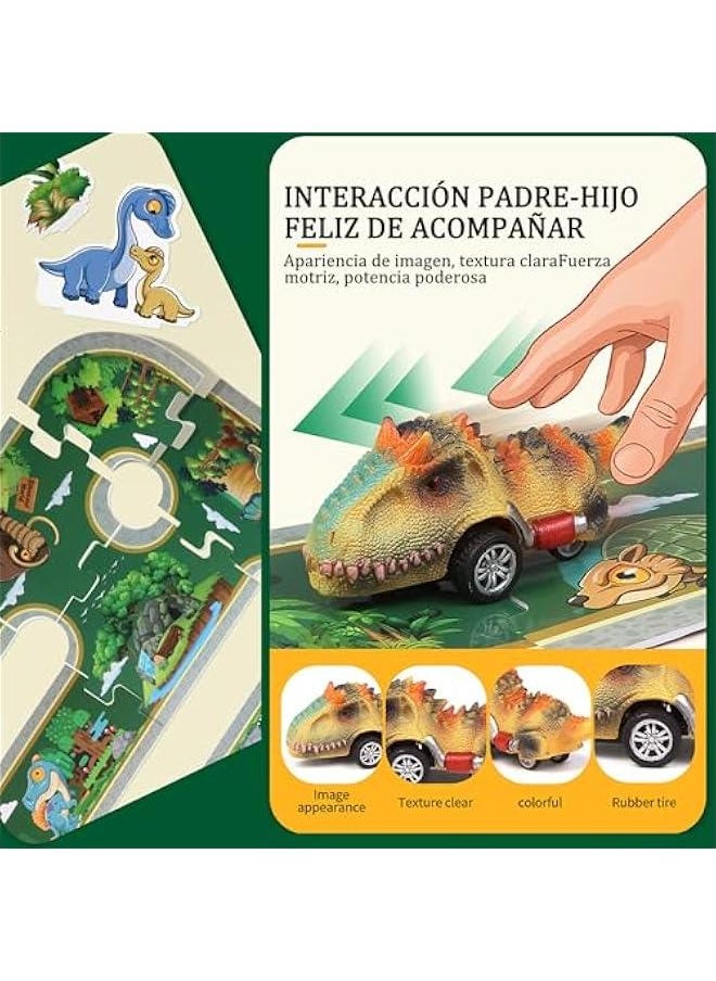 Dinosaur Races, 24 Pcs Puzzle Track Dinosaur Racing Car, Exercises Thinking and Practical Skills, Dinosaur Toys are suitable for children from 3 to 12 years old