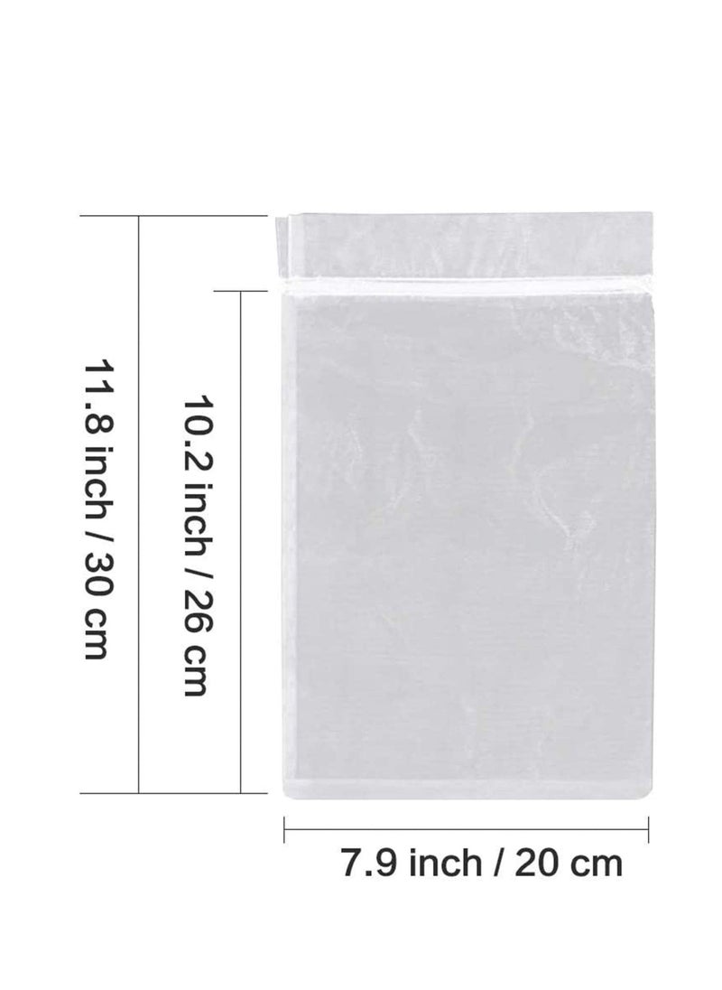 Organza Bags Large, 50 Pcs 20 x 30 cm Sheer Drawstring Jewelry Pouches Favor Gift Bags for Birthday and Wedding, Party, Gift Packaging, Shower Party (White)