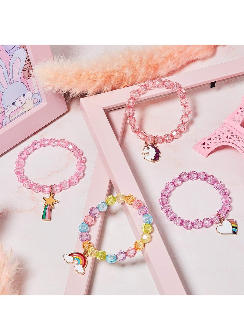 9 Pieces Colorful Unicorn Bracelet Girls Unicorn Bracelets Unicorn Cute Beaded Jewelry Bracelet for Gift Goodie Bag Stuffers Birthday Party