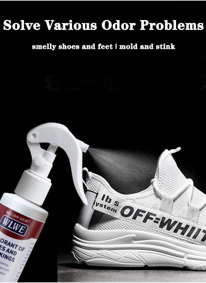 120ML Foot Care Shoe Odor Eliminator Deodorizer Spray And Removes Bad Smells Of Boots Heels Tennis Shoe Cleats Sneakers Ballet Shoe Sports Shoes And More