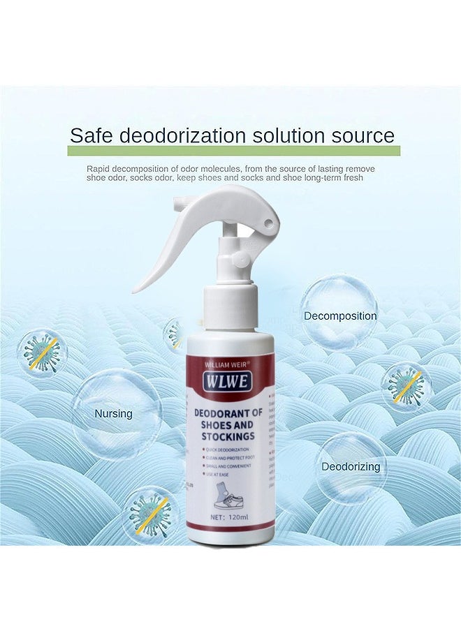 120ML Foot Care Shoe Odor Eliminator Deodorizer Spray And Removes Bad Smells Of Boots Heels Tennis Shoe Cleats Sneakers Ballet Shoe Sports Shoes And More