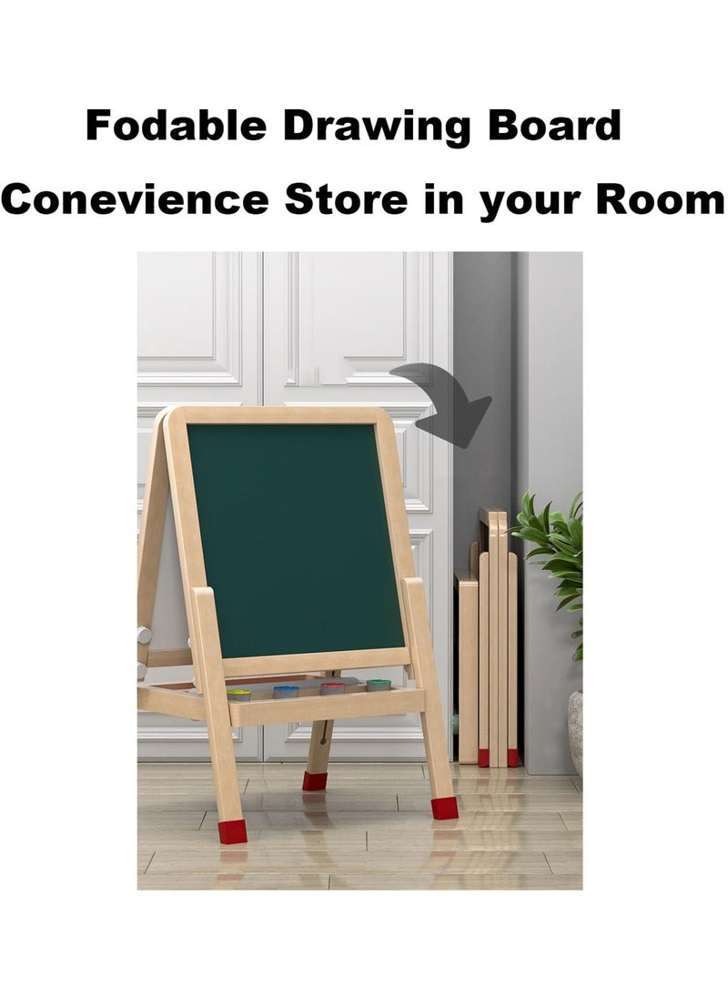 Kids Wooden Easel All in One Drawing Board Creative Art Station for Young Artists