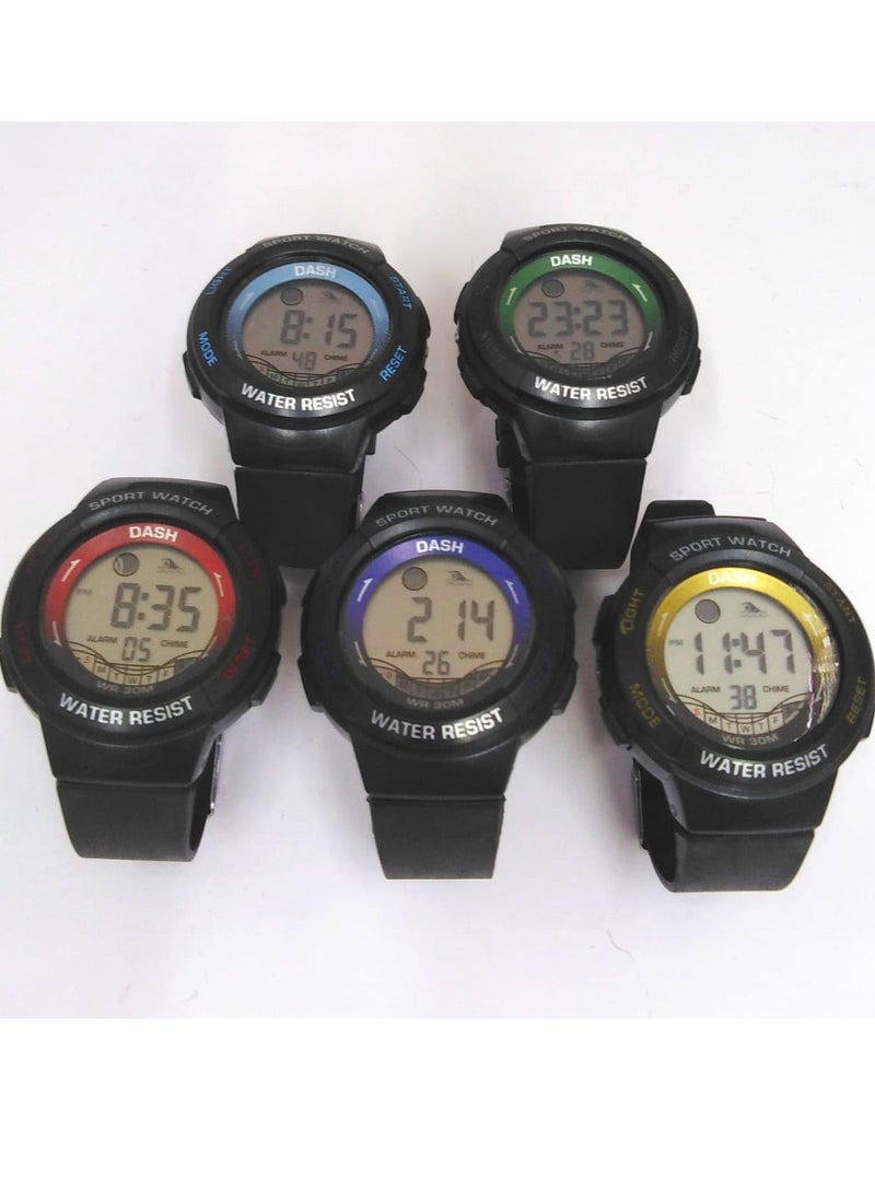 Children Digital Sports Watches, Assorted Colors, Set of 10