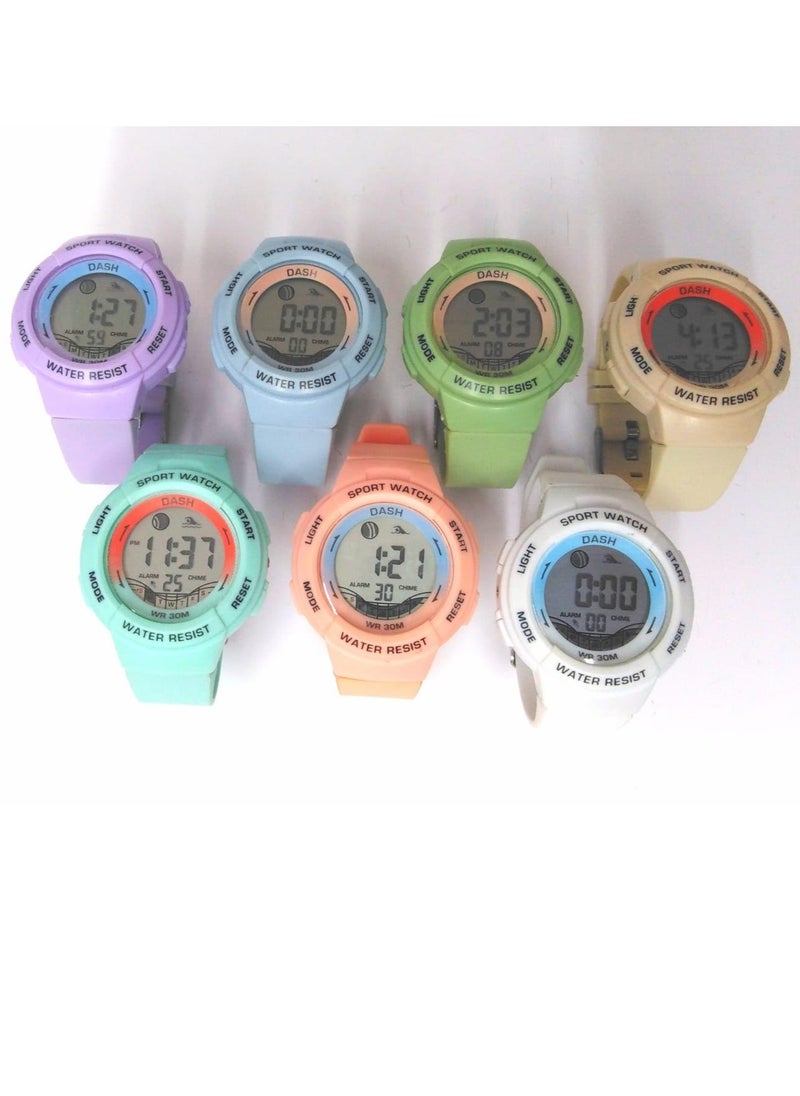 Children Digital Sports Watches, Assorted Colors, Set of 10