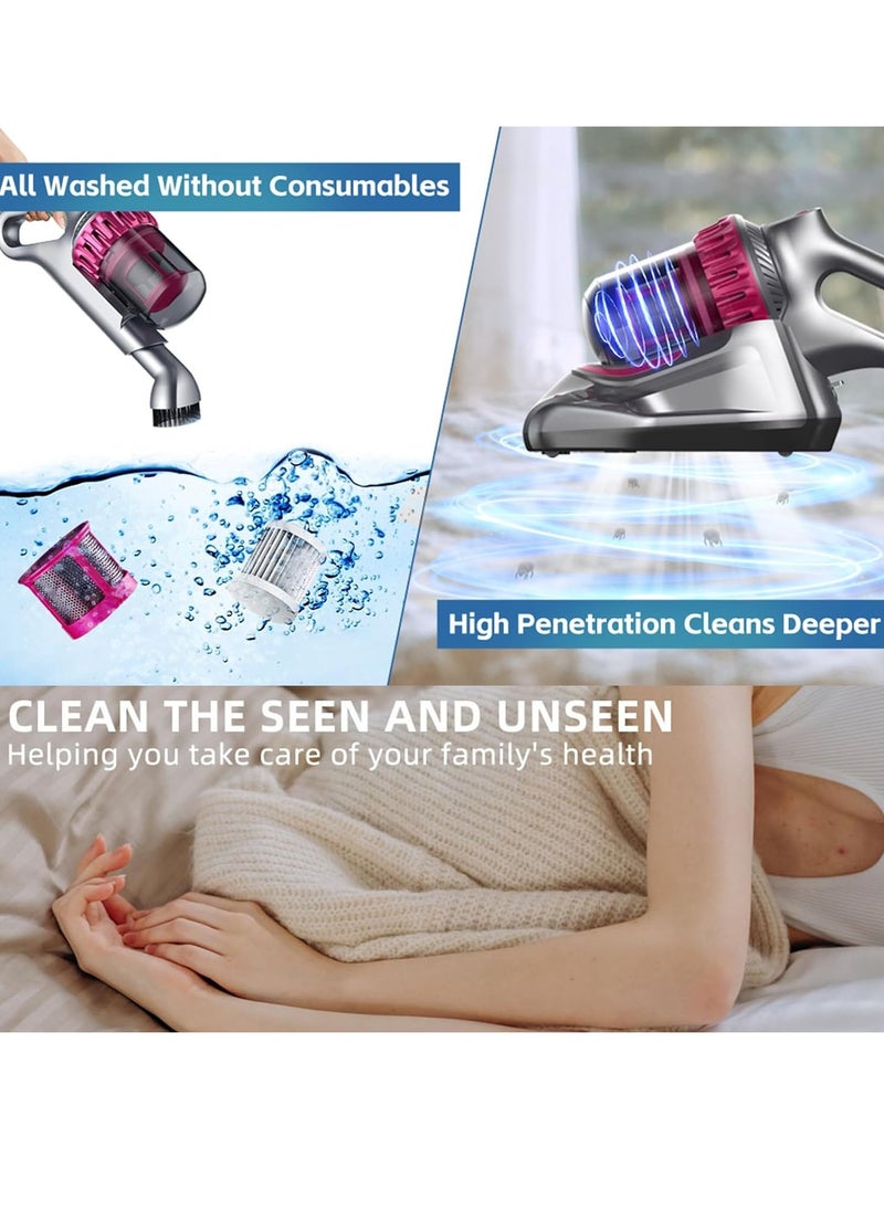 Cordless Vacuum Cleaner with UV-C Ultraviolet, 4-in-1 Mattress & Bed Cleaner, 10,000PA Suction, LCD Screen, Three-Speed Adjustment