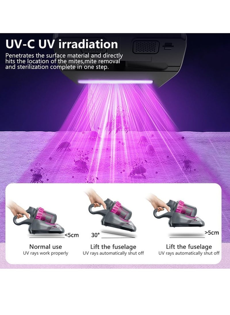 Cordless Vacuum Cleaner with UV-C Ultraviolet, 4-in-1 Mattress & Bed Cleaner, 10,000PA Suction, LCD Screen, Three-Speed Adjustment