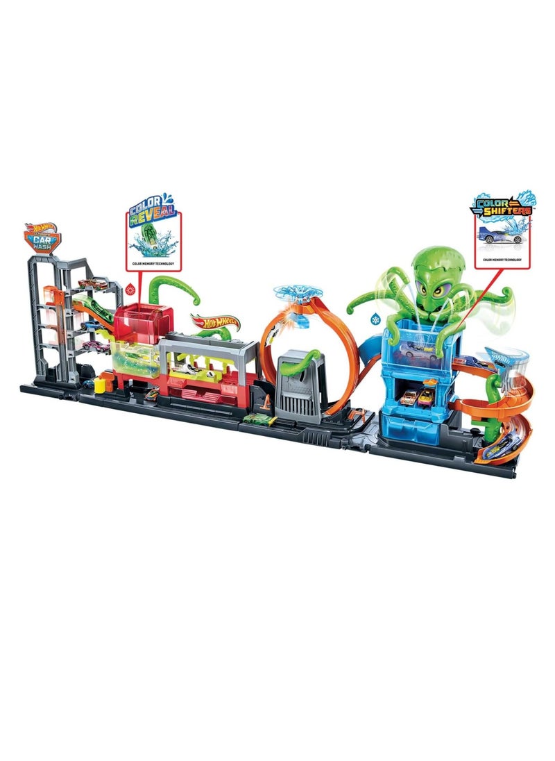 City Ultimate Octo Car Wash Playset with 1 Color Reveal Car for Kids 4 Years & Up