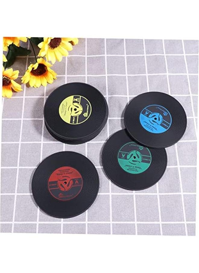 10pcs Record Coaster Bottle Coaster Drink Coasters Music Party Cup Mat Retro Coaster Tea Cup Table Mats Coffee Mug Coasters Cup Holder Coasters Coaster Cup Mat Car Rubber Table