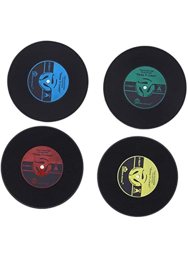 10pcs Record Coaster Bottle Coaster Drink Coasters Music Party Cup Mat Retro Coaster Tea Cup Table Mats Coffee Mug Coasters Cup Holder Coasters Coaster Cup Mat Car Rubber Table