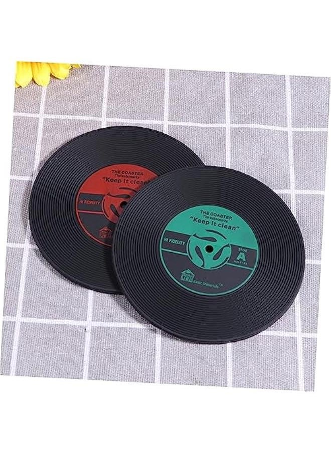 10pcs Record Coaster Bottle Coaster Drink Coasters Music Party Cup Mat Retro Coaster Tea Cup Table Mats Coffee Mug Coasters Cup Holder Coasters Coaster Cup Mat Car Rubber Table