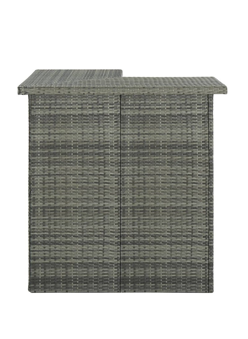 Modern Stylish Corner Bar Table Grey 100x50x105 cm Poly Rattan