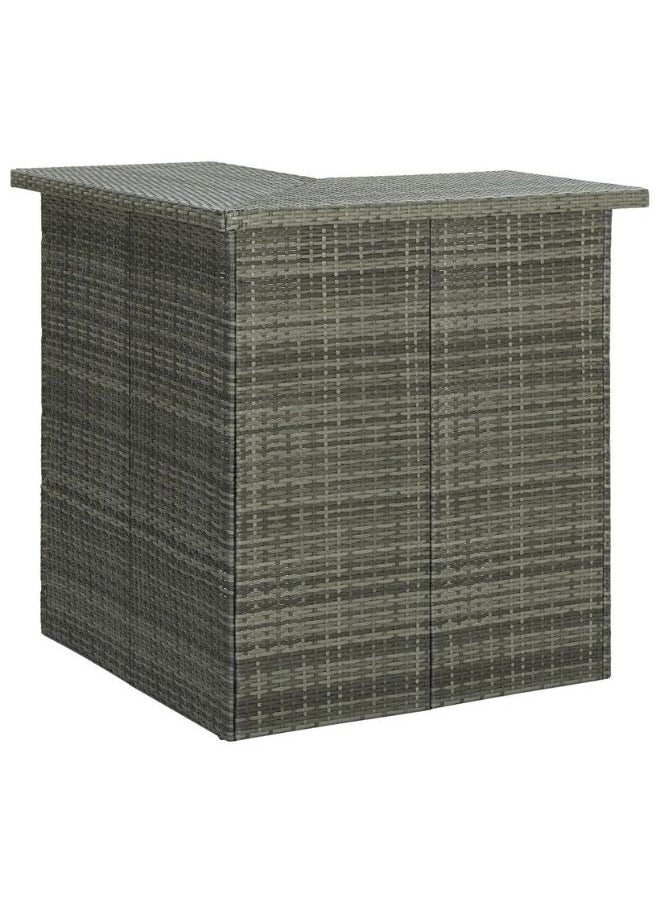 Modern Stylish Corner Bar Table Grey 100x50x105 cm Poly Rattan