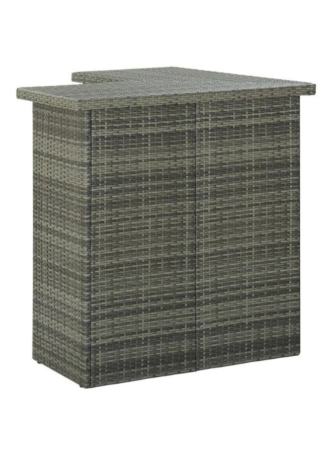 Modern Stylish Corner Bar Table Grey 100x50x105 cm Poly Rattan