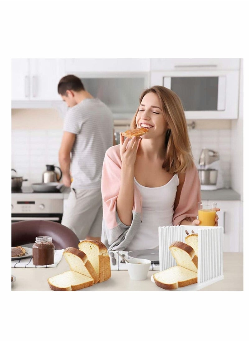 Bread Slicer for Homemade Bread, Adjustable Toast Slicing Guide, Slices Evenly Loaf Cutting Guide, Foldable Sandwich Bagel Cutter Machine, 1 Pcs