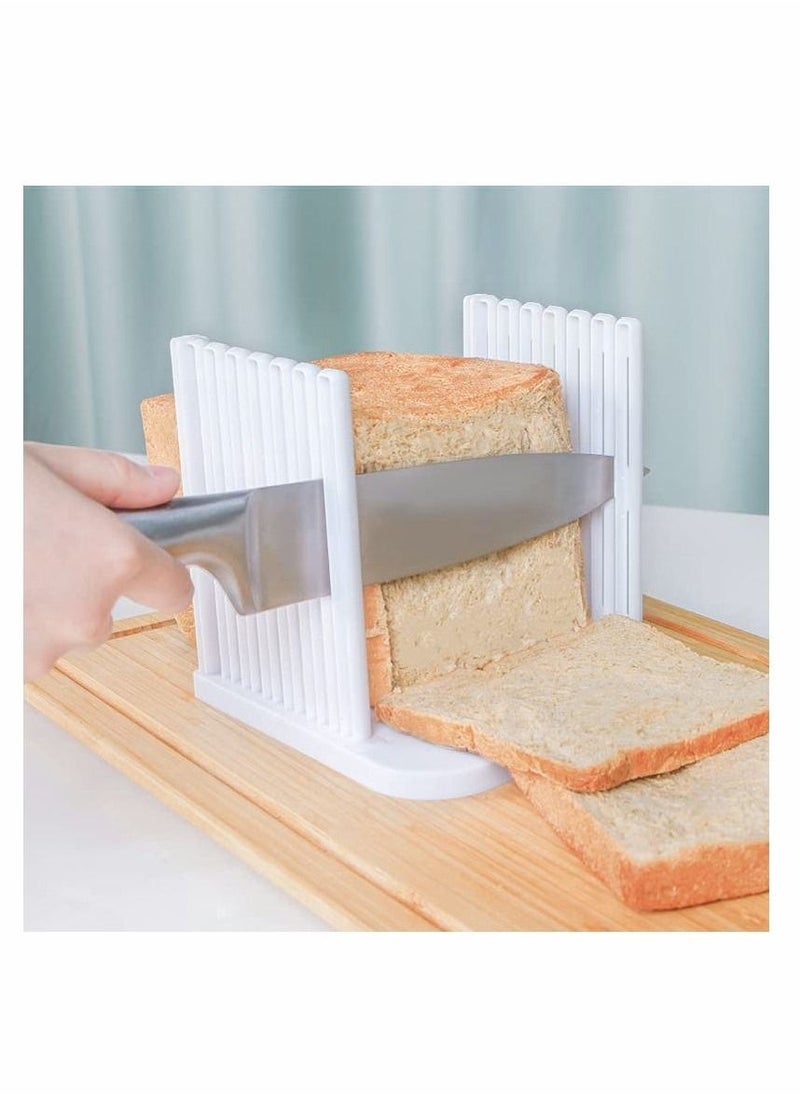 Bread Slicer for Homemade Bread, Adjustable Toast Slicing Guide, Slices Evenly Loaf Cutting Guide, Foldable Sandwich Bagel Cutter Machine, 1 Pcs
