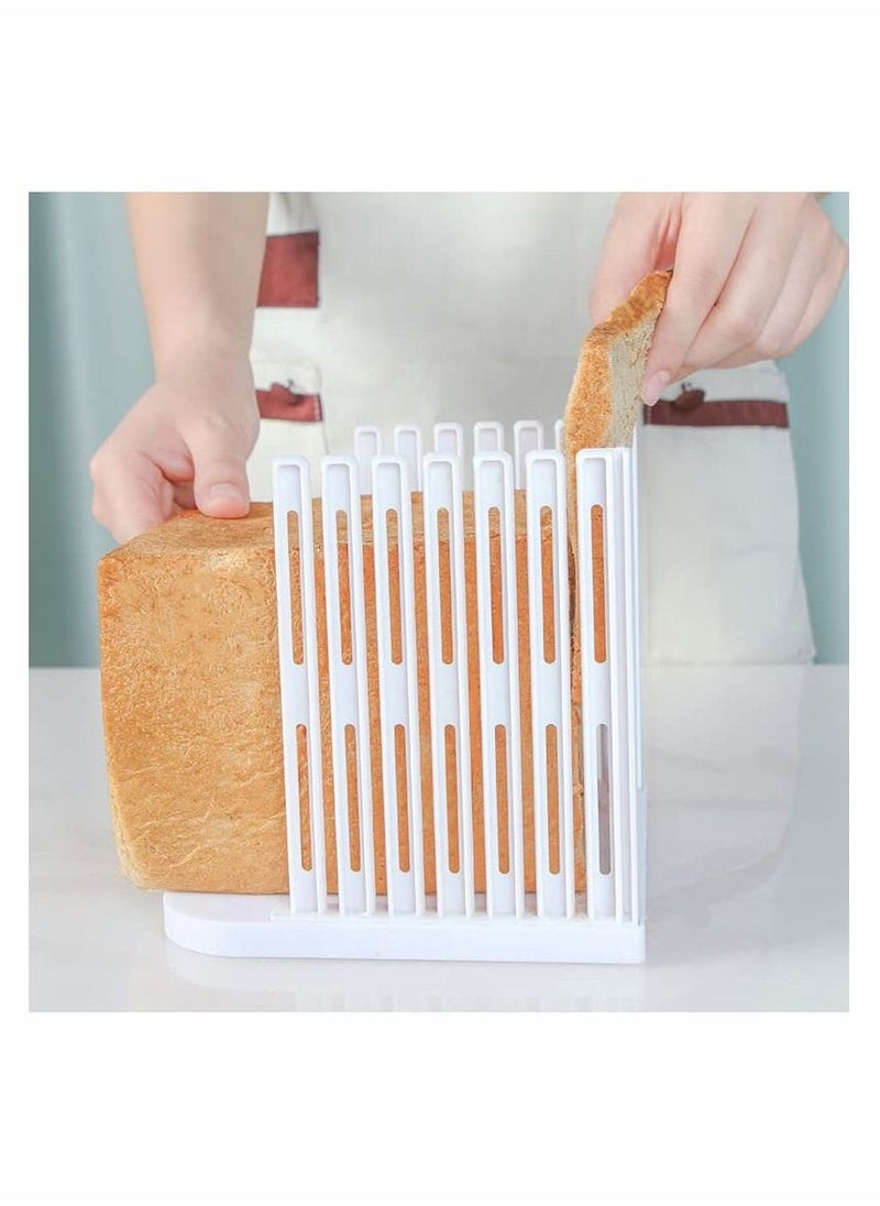 Bread Slicer for Homemade Bread, Adjustable Toast Slicing Guide, Slices Evenly Loaf Cutting Guide, Foldable Sandwich Bagel Cutter Machine, 1 Pcs