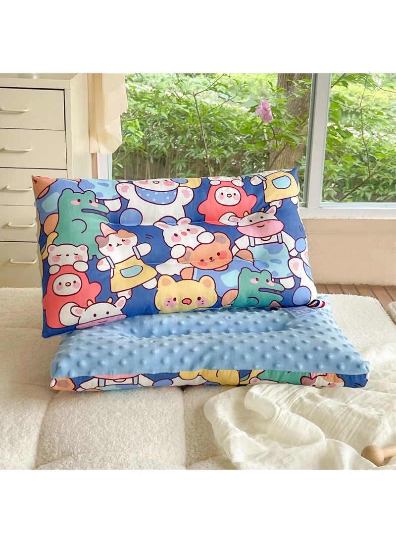 Kids Cartoon Cotton Comfort Pillow Blue Rabbit