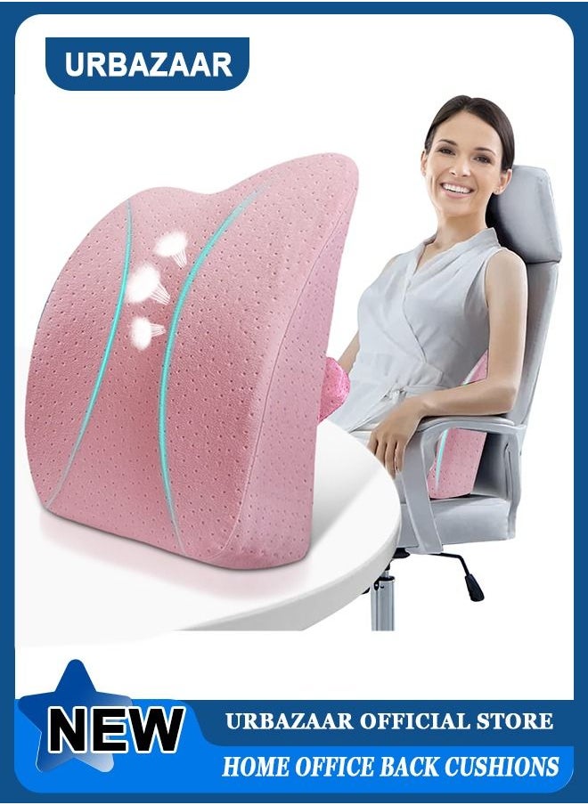 Lumbar Support Pillow for Office Chair Back Support Pillow for Car, Computer, Gaming Chair, Recliner Memory Foam Back Cushion for Back Pain Relief Improve Posture