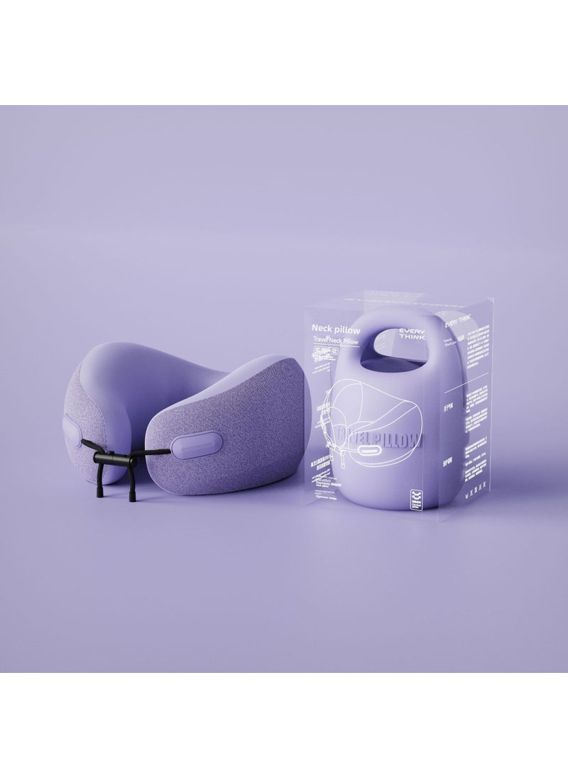 EVERYTHINK Travel Neck Pillow U-Shaped Portable Violet