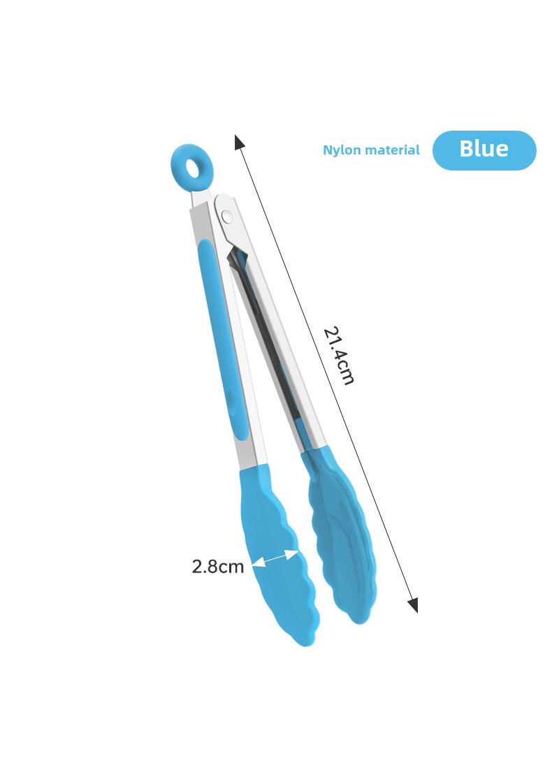 Multifunctional nylon food clip stainless steel food clip bread clip barbecue clip anti-scald barbecue clip kitchen toolssmall size 7 inch light blue small size 7 inch light blue