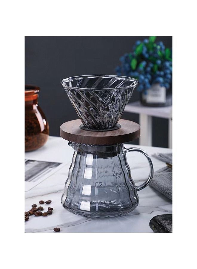 V60 Pour Over Coffee Maker - Drip coffee pot set - High Borosilicate Glass coffee pot v2