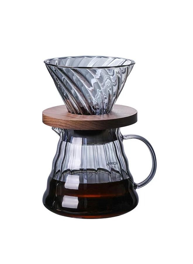 V60 Pour Over Coffee Maker - Drip coffee pot set - High Borosilicate Glass coffee pot v2