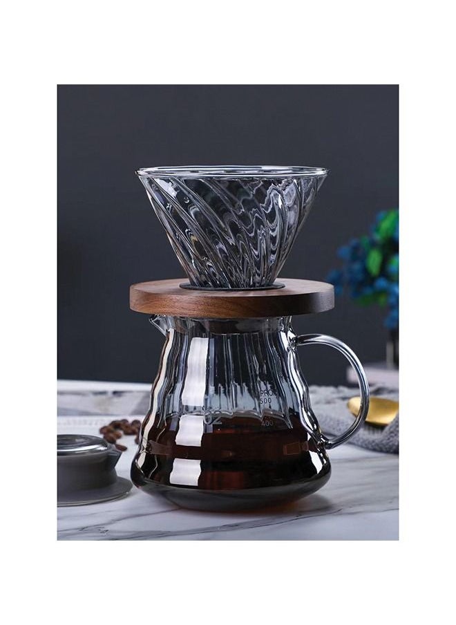 V60 Pour Over Coffee Maker - Drip coffee pot set - High Borosilicate Glass coffee pot v2