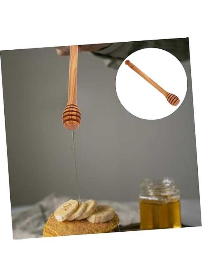 Olive Wood Honey Stick Wooden Honey Sticks Honey Stirrer Honey Jar Dipper Honey Stirring Scooper Honey Stirring Dipper Honey Mixing Sticks Bamboo Dipper Server Household re-usable