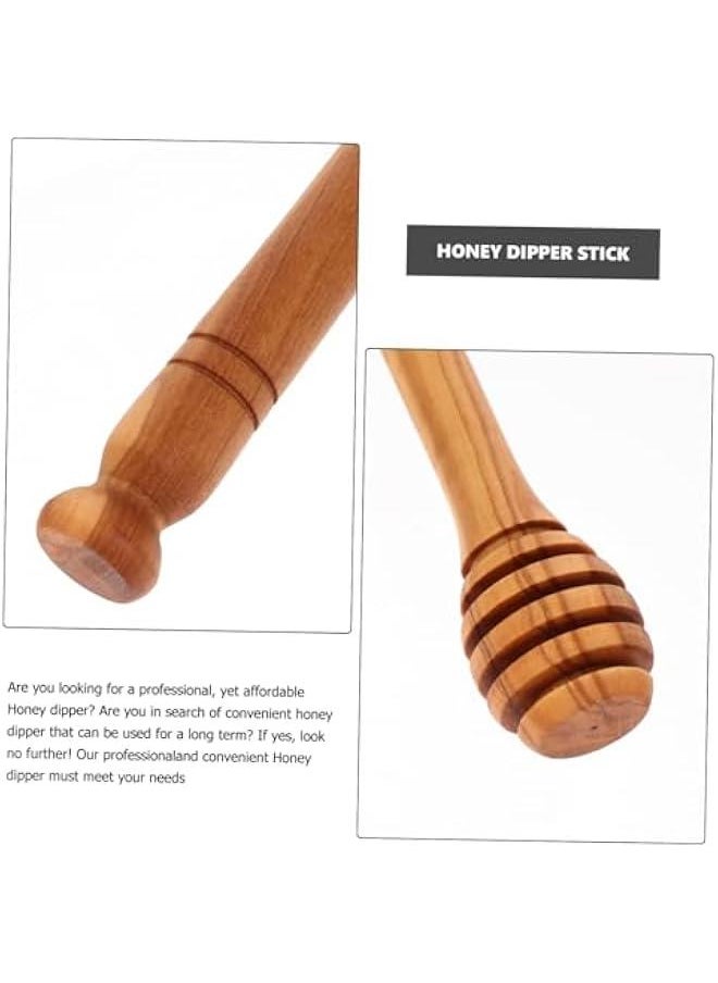 Olive Wood Honey Stick Wooden Honey Sticks Honey Stirrer Honey Jar Dipper Honey Stirring Scooper Honey Stirring Dipper Honey Mixing Sticks Bamboo Dipper Server Household re-usable