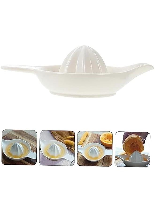Manual Juicer Orange Portable Juicer Citrus Press Kitchen Press Tool Lemon Rotation Squeezer Fruit Reamer Pomegranate Juicer Hand Fruit Squeezer Lime Juicer Press Ceramics White