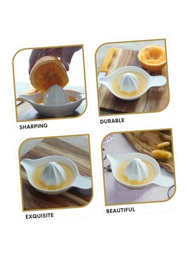 Manual Juicer Orange Portable Juicer Citrus Press Kitchen Press Tool Lemon Rotation Squeezer Fruit Reamer Pomegranate Juicer Hand Fruit Squeezer Lime Juicer Press Ceramics White
