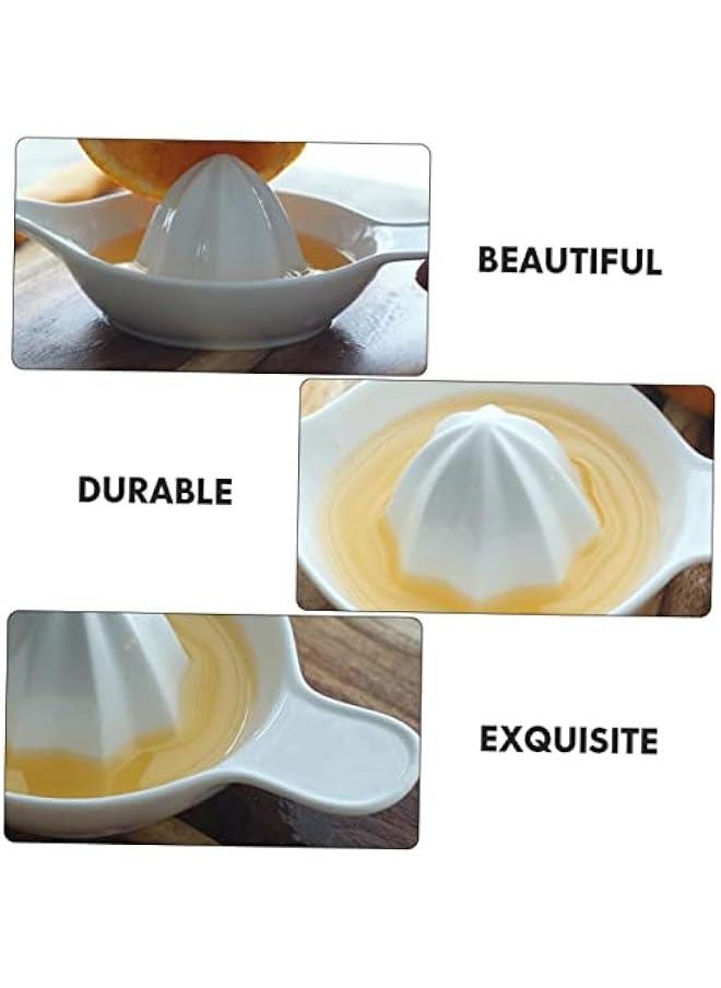Manual Juicer Orange Portable Juicer Citrus Press Kitchen Press Tool Lemon Rotation Squeezer Fruit Reamer Pomegranate Juicer Hand Fruit Squeezer Lime Juicer Press Ceramics White