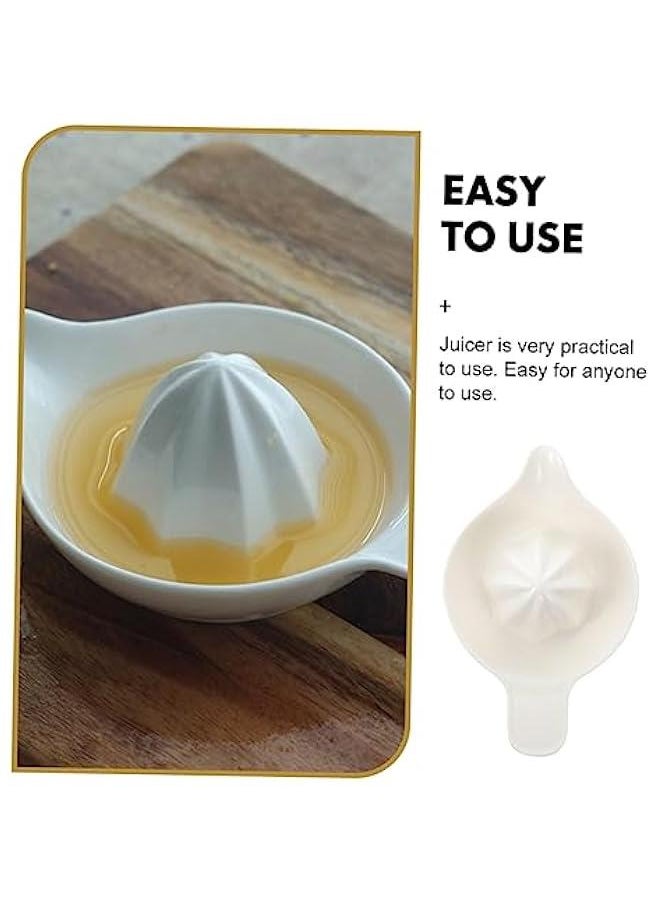Manual Juicer Orange Portable Juicer Citrus Press Kitchen Press Tool Lemon Rotation Squeezer Fruit Reamer Pomegranate Juicer Hand Fruit Squeezer Lime Juicer Press Ceramics White