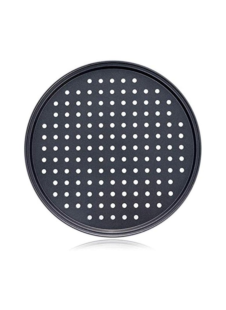 Pizza Pans With Holes for Oven 12 inch Pizza Tray- Carbon Steel Non Stick Coating Perforated Round Tray Baking