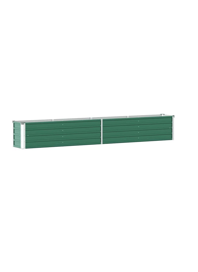 Modern Garden Raised Bed Galvanised Steel 320x40x45 cm Green