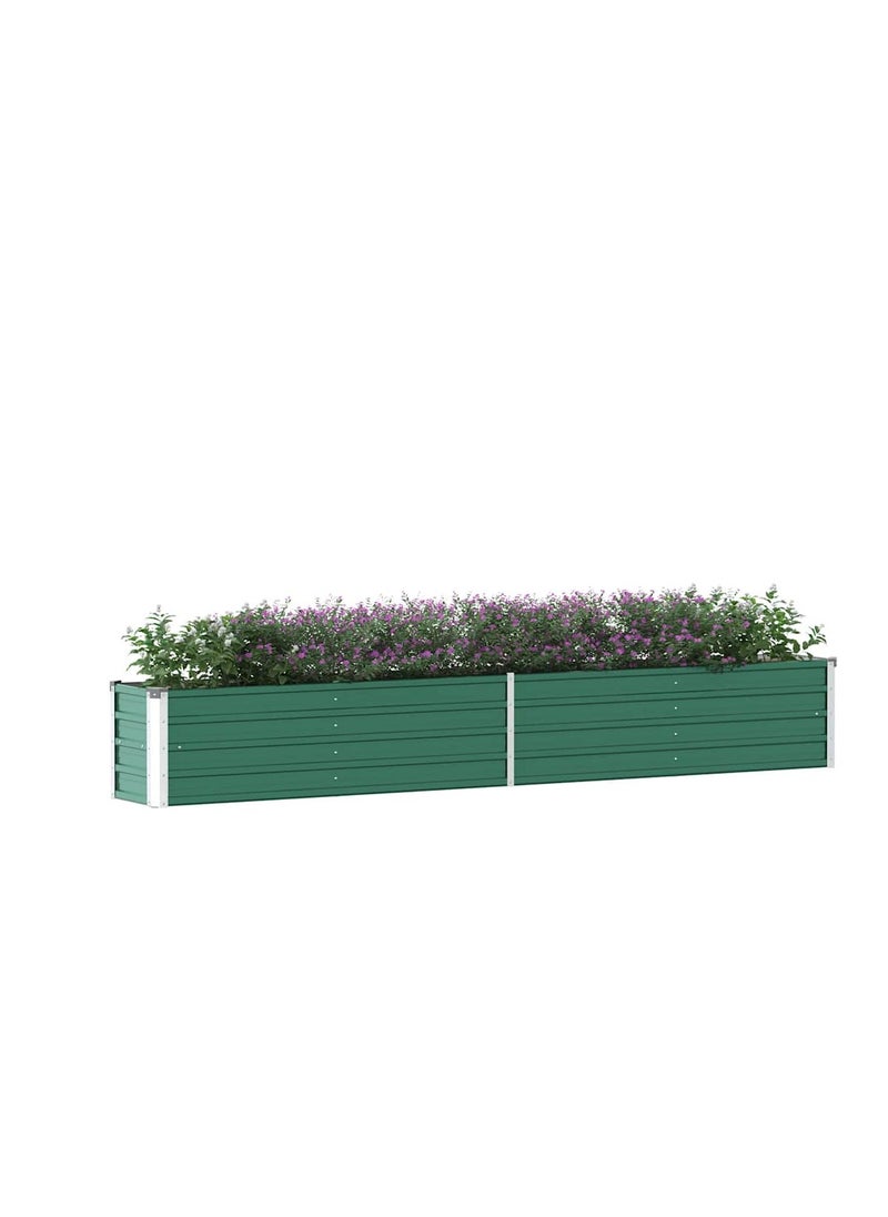 Modern Garden Raised Bed Galvanised Steel 320x40x45 cm Green