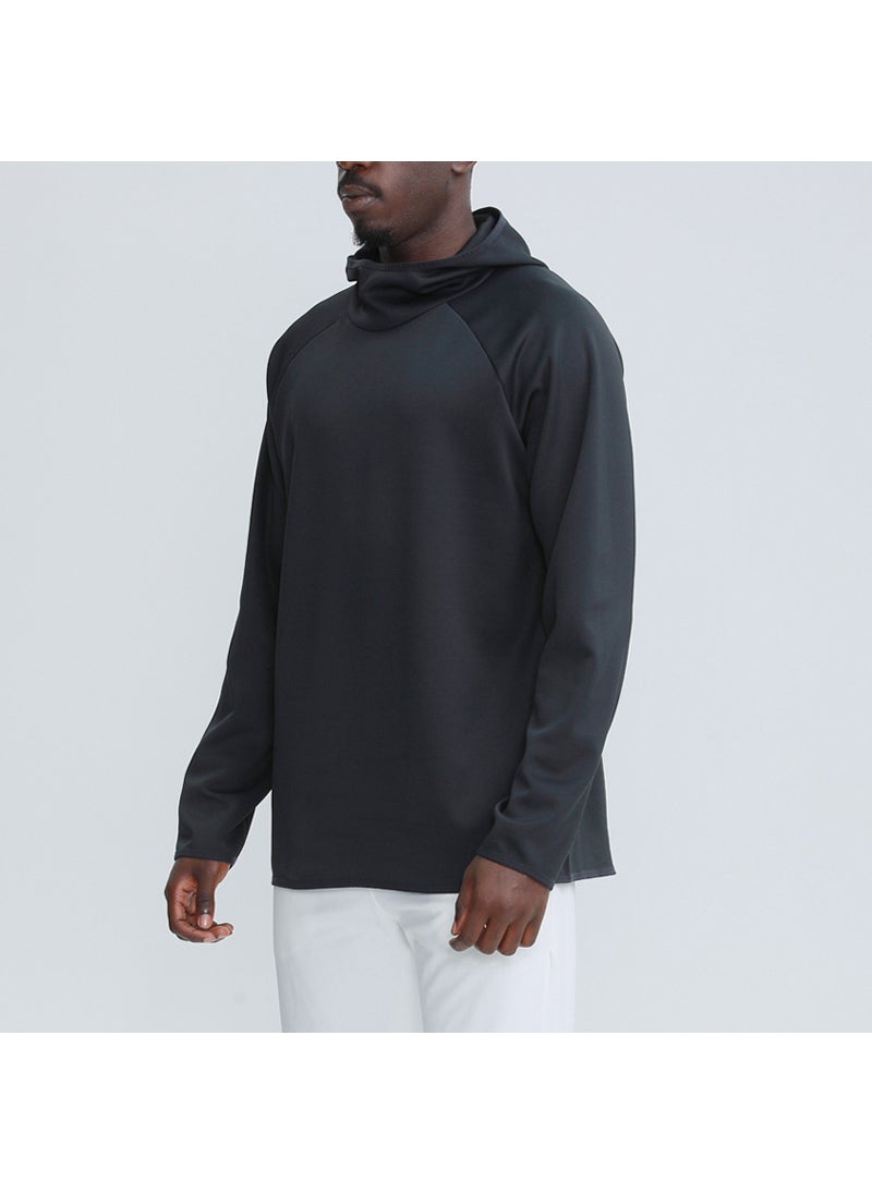 Brand Casual Hooded Mens Sportswear Sweatshirt Black