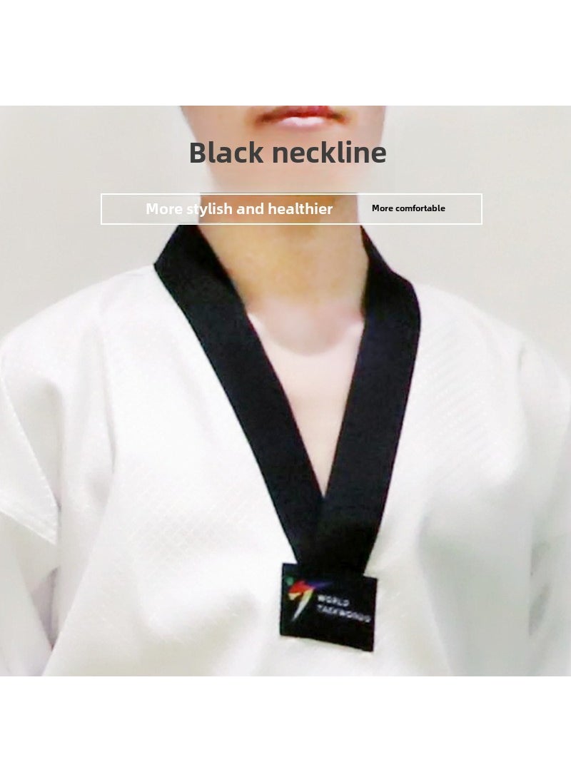 Custom Taekwondo Uniforms for Kids  Adults Black neckline (160-190)